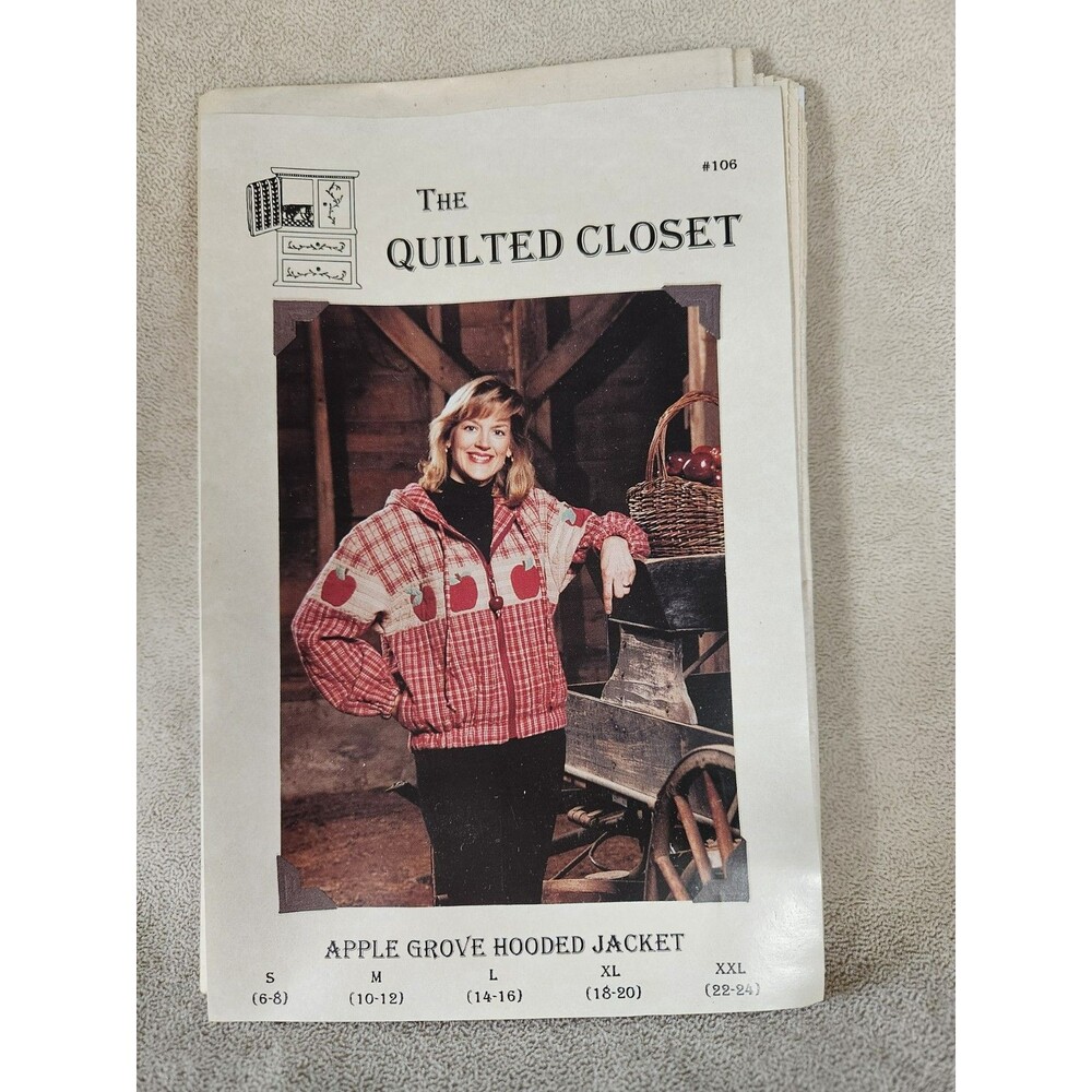 The Quilted Closet Pattern Apple Groove Hooded Jacket Small To XXL Uncut Pattern
